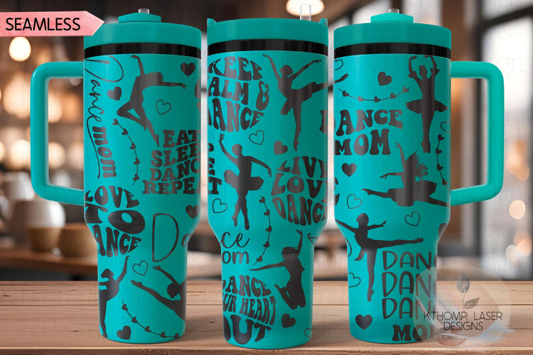 Dance Mom Tumbler Wrap SVG | 40oz Laser Engraving File | Rotary Ready Digital Design | Mom Life SVG