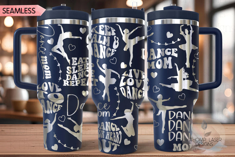 Dance Mom Tumbler Wrap SVG | 40oz Laser Engraving File | Rotary Ready Digital Design | Mom Life SVG
