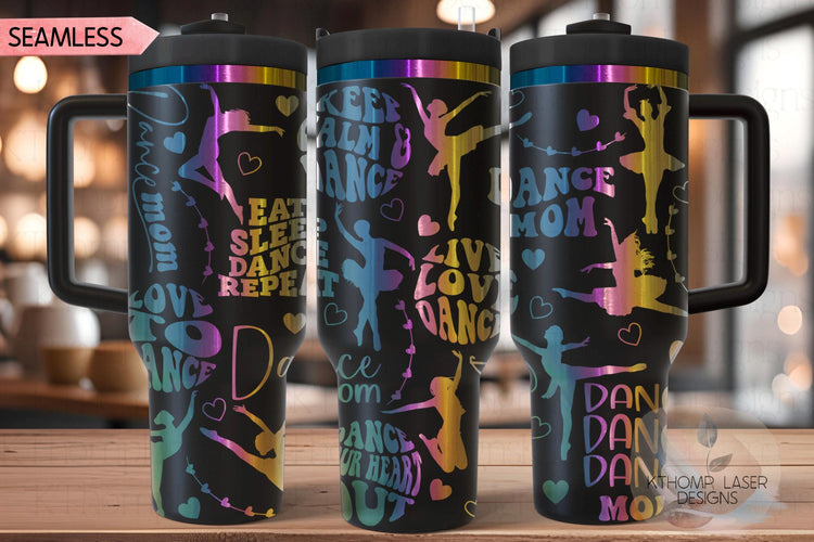 Dance Mom Tumbler Wrap SVG | 40oz Laser Engraving File | Rotary Ready Digital Design | Mom Life SVG