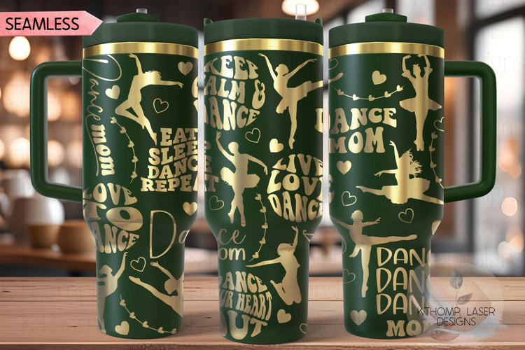 Dance Mom Tumbler Wrap SVG | 40oz Laser Engraving File | Rotary Ready Digital Design | Mom Life SVG