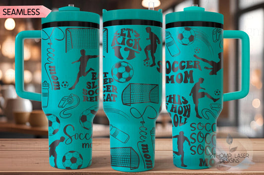 Soccer Mom Male Tumbler Wrap SVG | 40oz Laser Engraving File | Rotary Ready Digital Design | Mom Life SVG