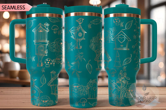 Jumping Spiders Cute Spiders Tumbler Wrap SVG | 40oz Laser Engraving File | Rotary Ready Digital Design | Jungle Theme SVG