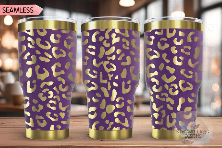 Leopard Pattern Tumbler Wrap SVG | 20oz and 30oz Laser Engraving File | Rotary Ready Digital Background SVG
