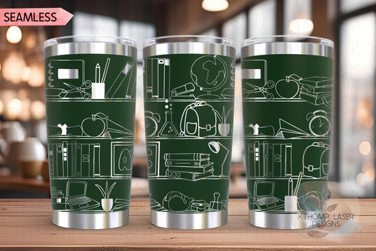 School Shelves Tumbler Wrap SVG | 20oz and 30oz Laser Engraving File | Rotary Ready Digital Design | Career Gift SVG