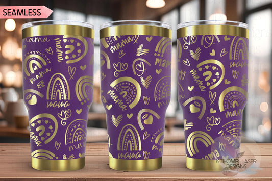 Rainbow Mama Tumbler Wrap SVG | 20oz and 30oz Laser Engraving File | Rotary Ready Digital Design | Support Awareness SVG