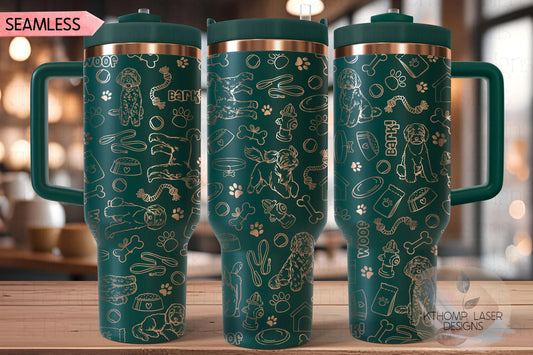 Goldendoodle Labradoodle Tumbler Wrap SVG | 40oz Laser Engraving File | Rotary Engrave Digital Design | Dog Lover Gift