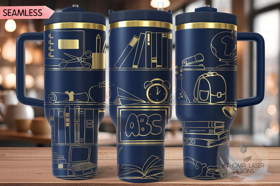 School Shelves Tumbler Wrap SVG | 40oz Laser Engraving File | Rotary Ready Digital Design | Career Gift SVG