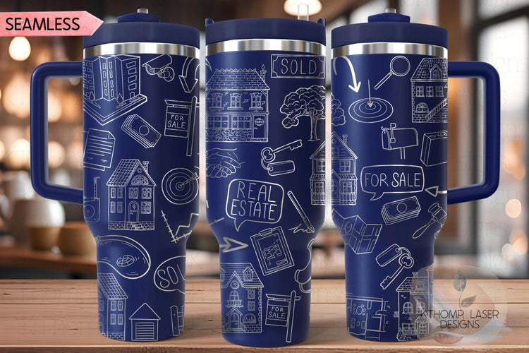Real Estate Agent New Home Buying Tumbler Wrap SVG | 40oz Laser Engraving File | Rotary Ready Digital Design | Career Gift SVG