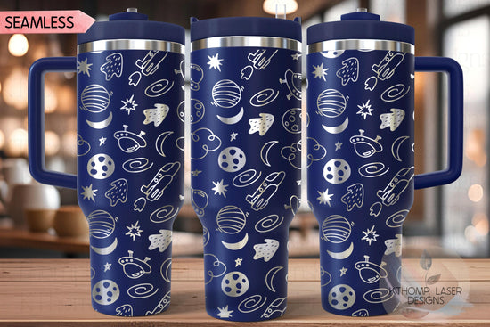 Space Doodles Tumbler Wrap SVG | 40oz Laser Engraving File | Rotary Ready Digital Design | Career Gift SVG
