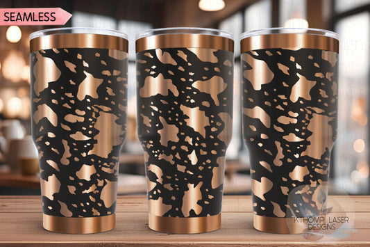 Cowhide Pattern Tumbler Wrap SVG | 20oz and 30oz Laser Engraving File | Rotary Ready Digital Background SVG