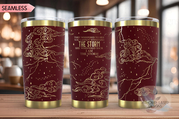 I Am The Storm Tumbler Wrap SVG | 20oz and 30oz Laser Engraving File | Rotary Ready Digital Design | Support Awareness SVG