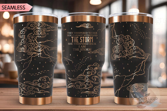 I Am The Storm Tumbler Wrap SVG | 20oz and 30oz Laser Engraving File | Rotary Ready Digital Design | Support Awareness SVG