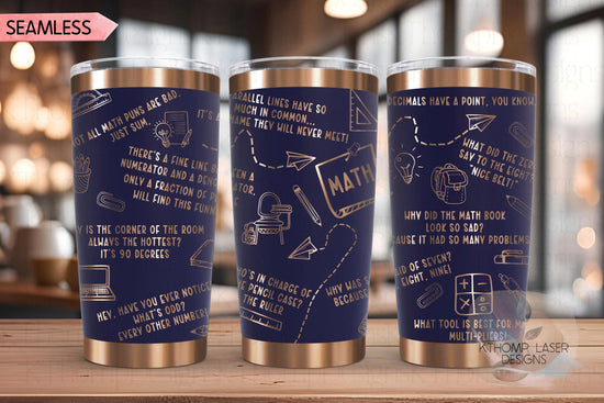 Math Puns Tumbler Wrap SVG | 20oz and 30oz Laser Engraving File | Rotary Ready Digital Design | Career Gift SVG