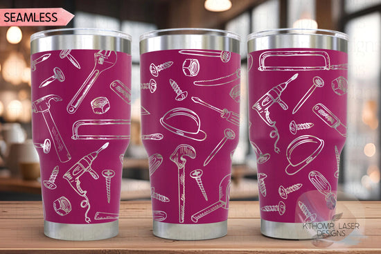 Tools Tumbler Wrap SVG | 20oz and 30oz Laser Engraving File | Rotary Ready Digital Design | Career Gift SVG