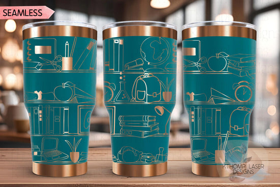 School Shelves Tumbler Wrap SVG | 20oz and 30oz Laser Engraving File | Rotary Ready Digital Design | Career Gift SVG