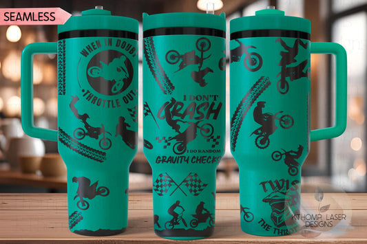 Motocross Tumbler Wrap SVG | 40oz Laser Engraving File | Rotary Ready Digital Design | Sports Fan SVG