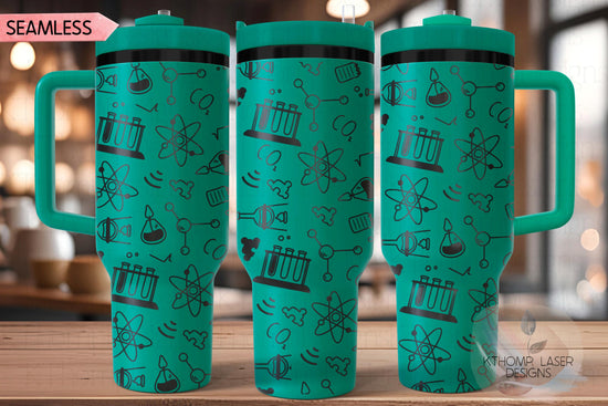 Science Doodles Tumbler Wrap SVG | 40oz Laser Engraving File | Rotary Ready Digital Design | Career Gift SVG