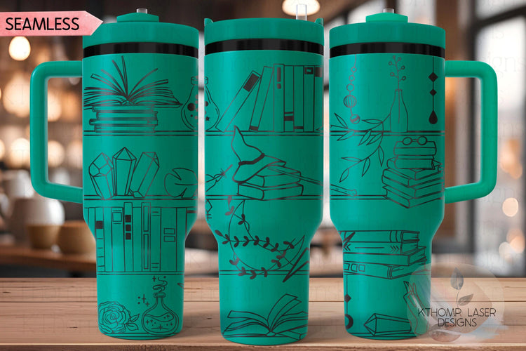 Witchy Shelves Tumbler Wrap SVG | 40oz Laser Engraving File | Rotary Ready Digital Design | Zodiac Boho SVG