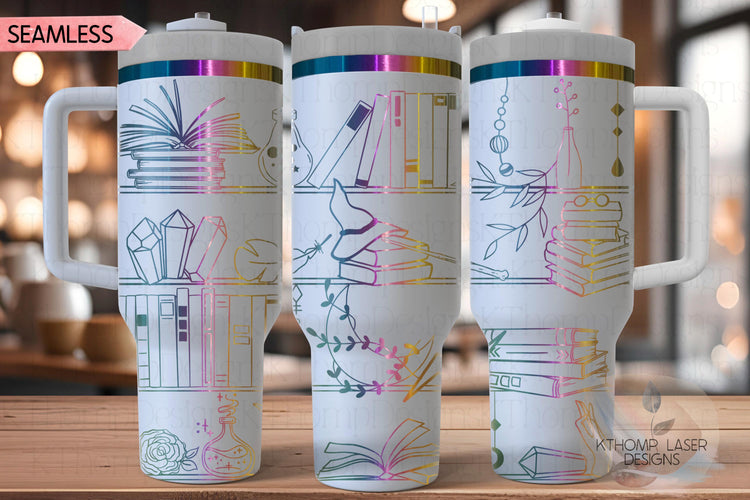 Witchy Shelves Tumbler Wrap SVG | 40oz Laser Engraving File | Rotary Ready Digital Design | Zodiac Boho SVG