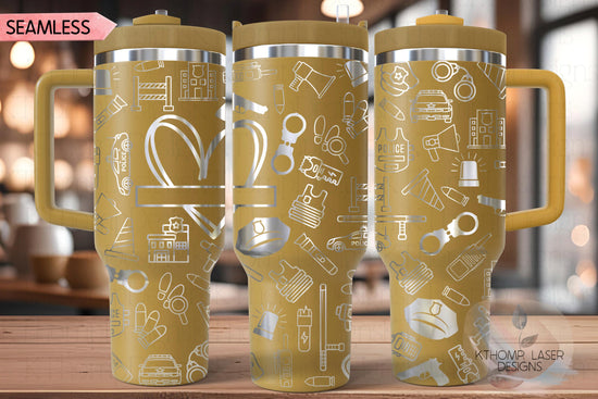 Law Enforcement Tumbler Wrap SVG | 40oz Laser Engraving File | Rotary Ready Digital Design | Career Gift SVG
