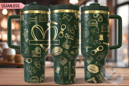 Law Enforcement Tumbler Wrap SVG | 40oz Laser Engraving File | Rotary Ready Digital Design | Career Gift SVG