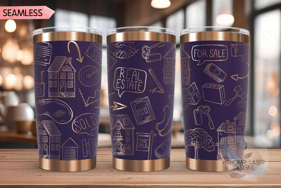 Real Estate Agent New Home Buying Tumbler Wrap SVG | 40oz Laser Engraving File | Rotary Ready Digital Design | Career Gift SVG