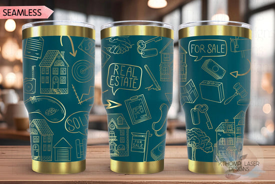 Real Estate Agent New Home Buying Tumbler Wrap SVG | 40oz Laser Engraving File | Rotary Ready Digital Design | Career Gift SVG