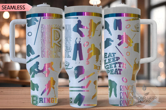 Ringette Tumbler Wrap SVG | 40oz Laser Engraving File | Rotary Ready Digital Design | Sports Fan SVG