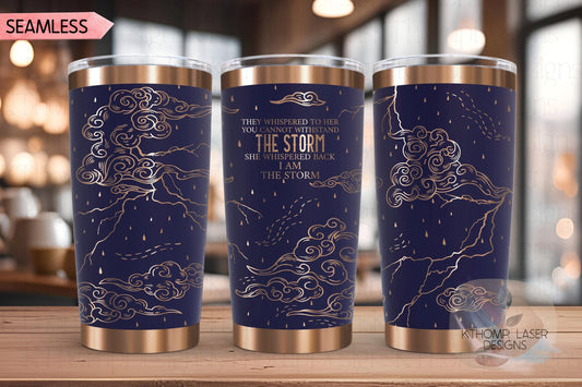 I Am The Storm Tumbler Wrap SVG | 20oz and 30oz Laser Engraving File | Rotary Ready Digital Design | Support Awareness SVG