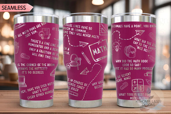 Math Puns Tumbler Wrap SVG | 20oz and 30oz Laser Engraving File | Rotary Ready Digital Design | Career Gift SVG