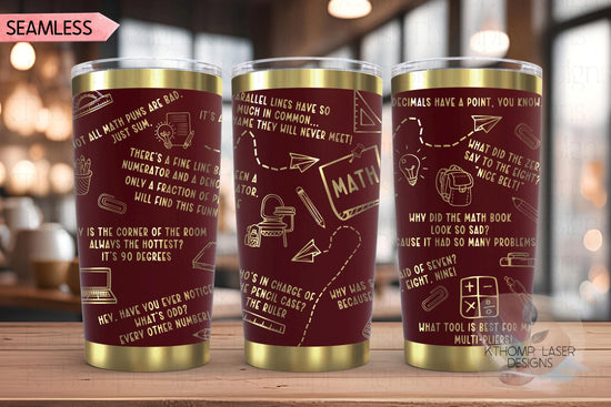 Math Puns Tumbler Wrap SVG | 20oz and 30oz Laser Engraving File | Rotary Ready Digital Design | Career Gift SVG