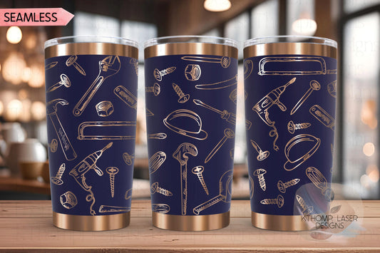 Tools Tumbler Wrap SVG | 20oz and 30oz Laser Engraving File | Rotary Ready Digital Design | Career Gift SVG
