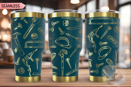 Tools Tumbler Wrap SVG | 20oz and 30oz Laser Engraving File | Rotary Ready Digital Design | Career Gift SVG