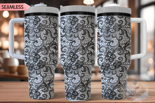 Sexy Lace 2 Pattern Tumbler Wrap SVG | 40oz Laser Engraving File | Rotary Ready Digital Background SVG