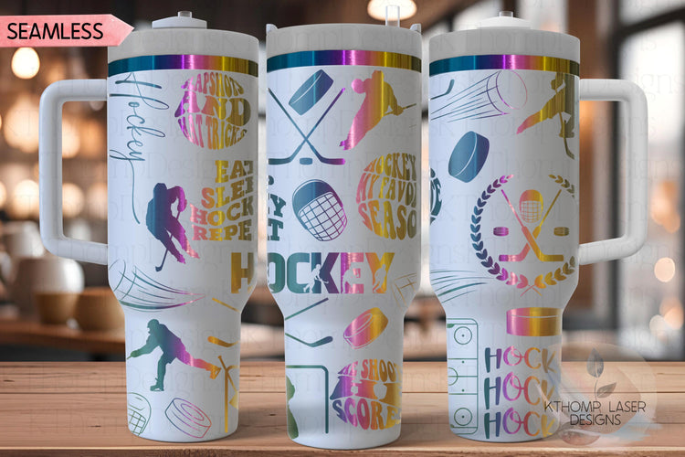 Hockey Male Tumbler Wrap SVG | 40oz Laser Engraving File | Rotary Ready Digital Design | Sports Fan SVG