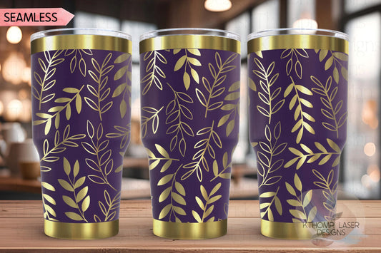 Abstract Leaves Tumbler Wrap SVG | 20oz and 30oz Laser Engraving File | Rotary Engrave Digital Design | Floral SVG Design