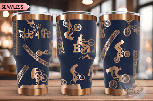 BMX Biker BMX Racing Tumbler Wrap SVG | 20oz and 30oz Laser Engraving File | Rotary Ready Digital Design | Sports Fan Digital Design