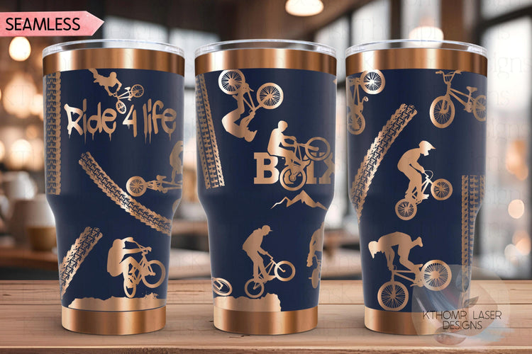 BMX Biker BMX Racing Tumbler Wrap SVG | 20oz and 30oz Laser Engraving File | Rotary Ready Digital Design | Sports Fan Digital Design