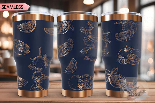 Oranges Tumbler Wrap SVG | 20oz and 30oz Laser Engraving File | Rotary Ready Digital Design | Foodie SVG