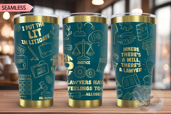 Lawyer Attorney Law Tumbler Wrap SVG | 20oz and 30 oz Laser Engraving File | Rotary Ready Digital Design | Career Gift SVG