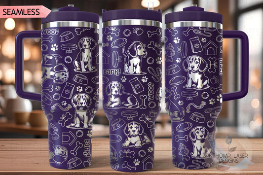 Beagle Tumbler Wrap SVG | 40oz Laser Engraving File | Rotary Engrave Digital Design | Dog Lover Gift