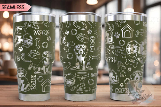Beagle Tumbler Wrap SVG | 20oz and 30oz Laser Engraving File | Rotary Engrave Digital Design | Dog Lover Gift