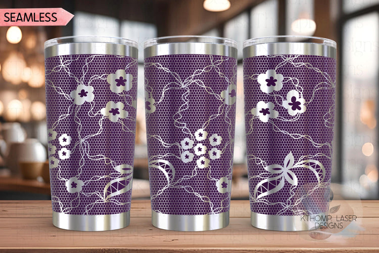 Sexy Lace Pattern Tumbler Wrap SVG | 20oz and 30oz Laser Engraving File | Rotary Ready Digital Background SVG