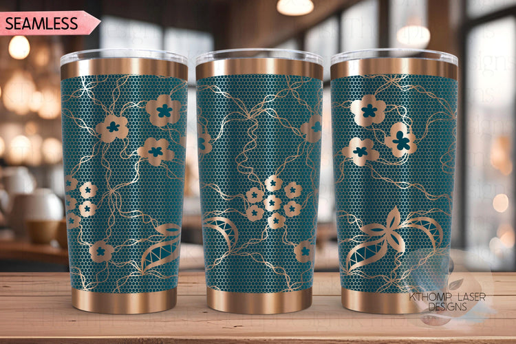 Sexy Lace Pattern Tumbler Wrap SVG | 20oz and 30oz Laser Engraving File | Rotary Ready Digital Background SVG