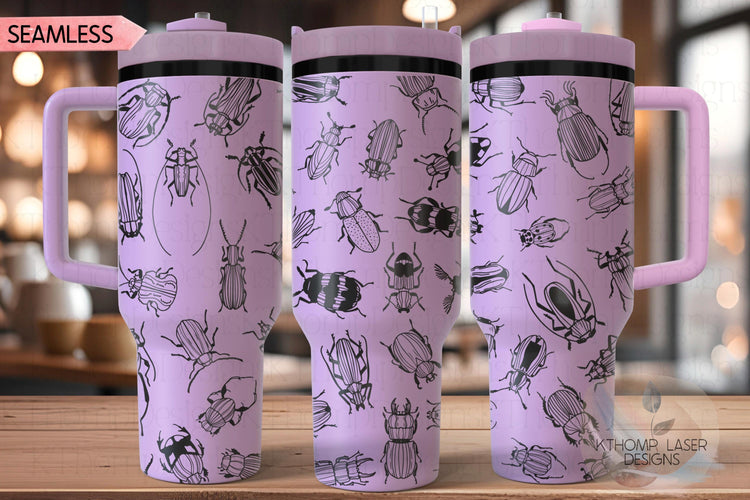 Bugs Creepy Crawlers Tumbler Wrap SVG | 40oz Laser Engraving File | Rotary Ready Digital Design | Exotic Animal SVG