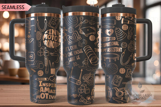 Certified OT Assistant Tumbler Wrap SVG | 40oz Laser Engraving File | Rotary Ready Digital Design | Career Gift SVG