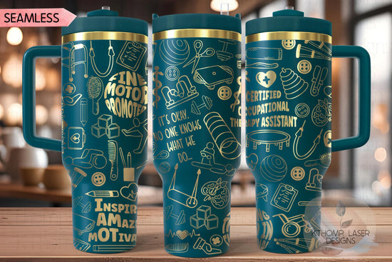 Certified OT Assistant Tumbler Wrap SVG | 40oz Laser Engraving File | Rotary Ready Digital Design | Career Gift SVG