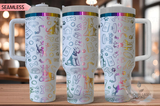 Airedale Tumbler Wrap SVG | 40oz Laser Engraving File | Rotary Engrave Digital Design | Dog Lover Gift