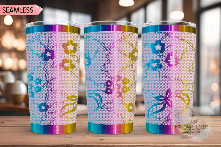Sexy Lace Pattern Tumbler Wrap SVG | 20oz and 30oz Laser Engraving File | Rotary Ready Digital Background SVG