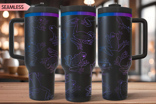 Frogs Tumbler Wrap SVG | 40oz Laser Engraving File | Rotary Ready Digital Design | Pet Lover Gift